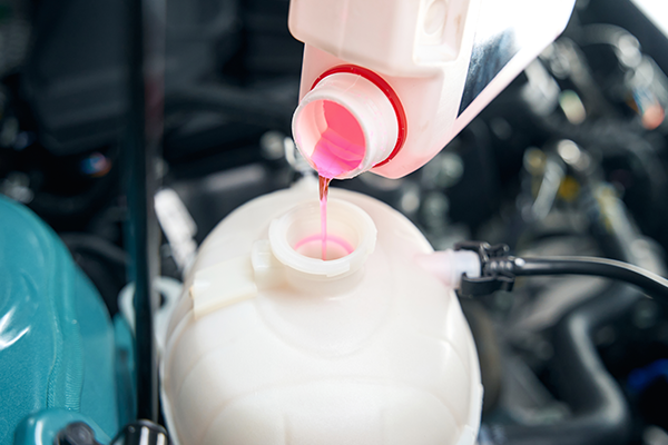 coolant being refilled